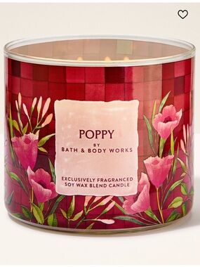 “POPPY” by B&BW / WB, 3-Wick Scented Candle, 14.5 oz / 411 g, NWTags